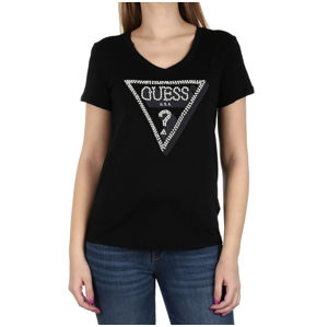Guess dámské černé tričko s perličkami - XS (JBLK)